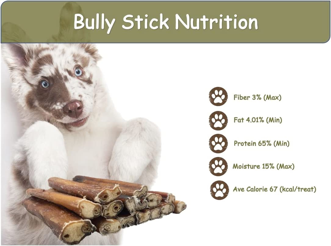 Premium Bully Sticks by Great Lakes - All Natural Dog Treats (25 Pack)
