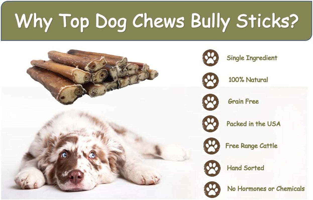 Premium Bully Sticks by Great Lakes - All Natural Dog Treats (25 Pack)